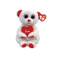 Peluche Ty Beanie Bellies Desi Oso Blanco Corazón Regular