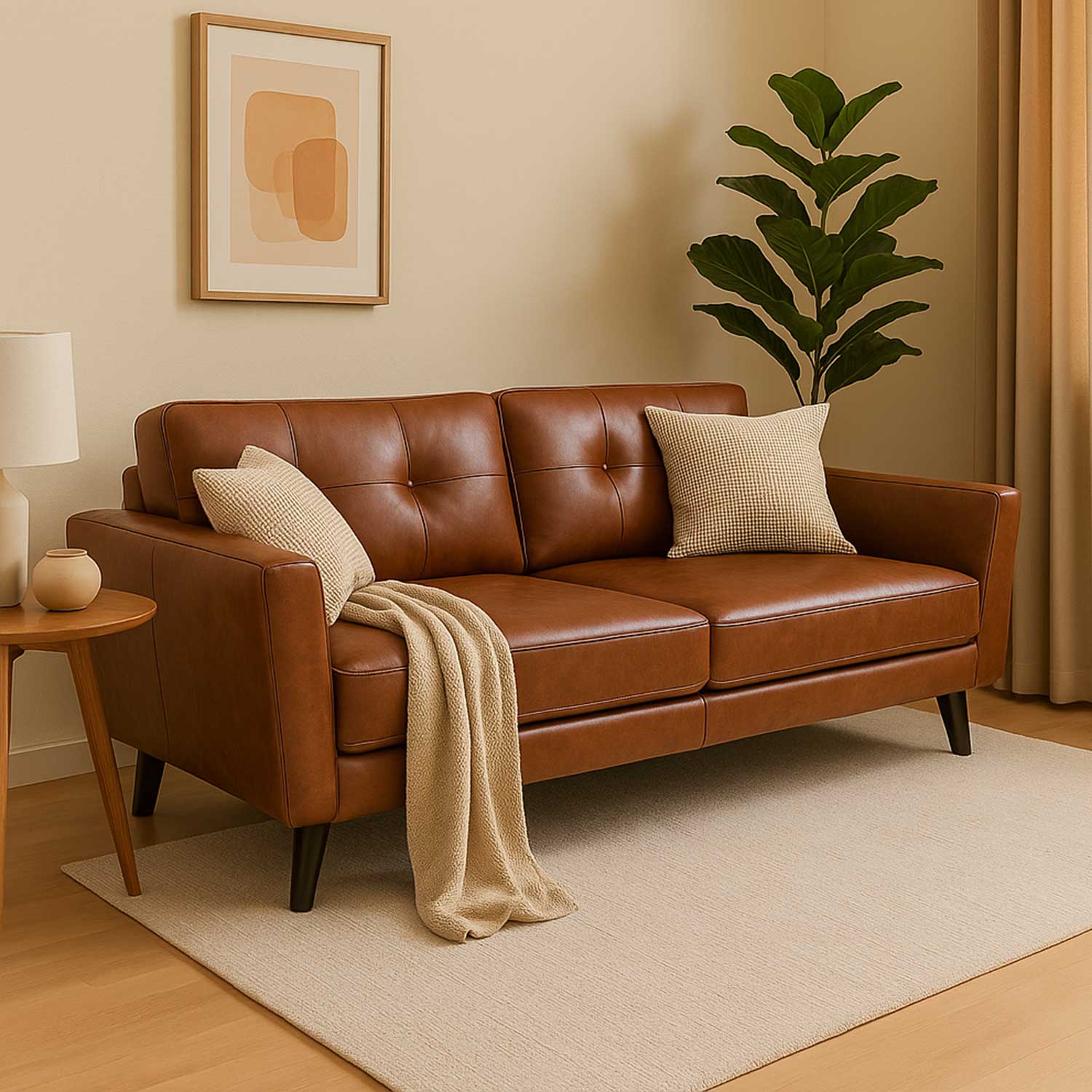 Sofa Rafa 3 Cuerpos Marron Terracota