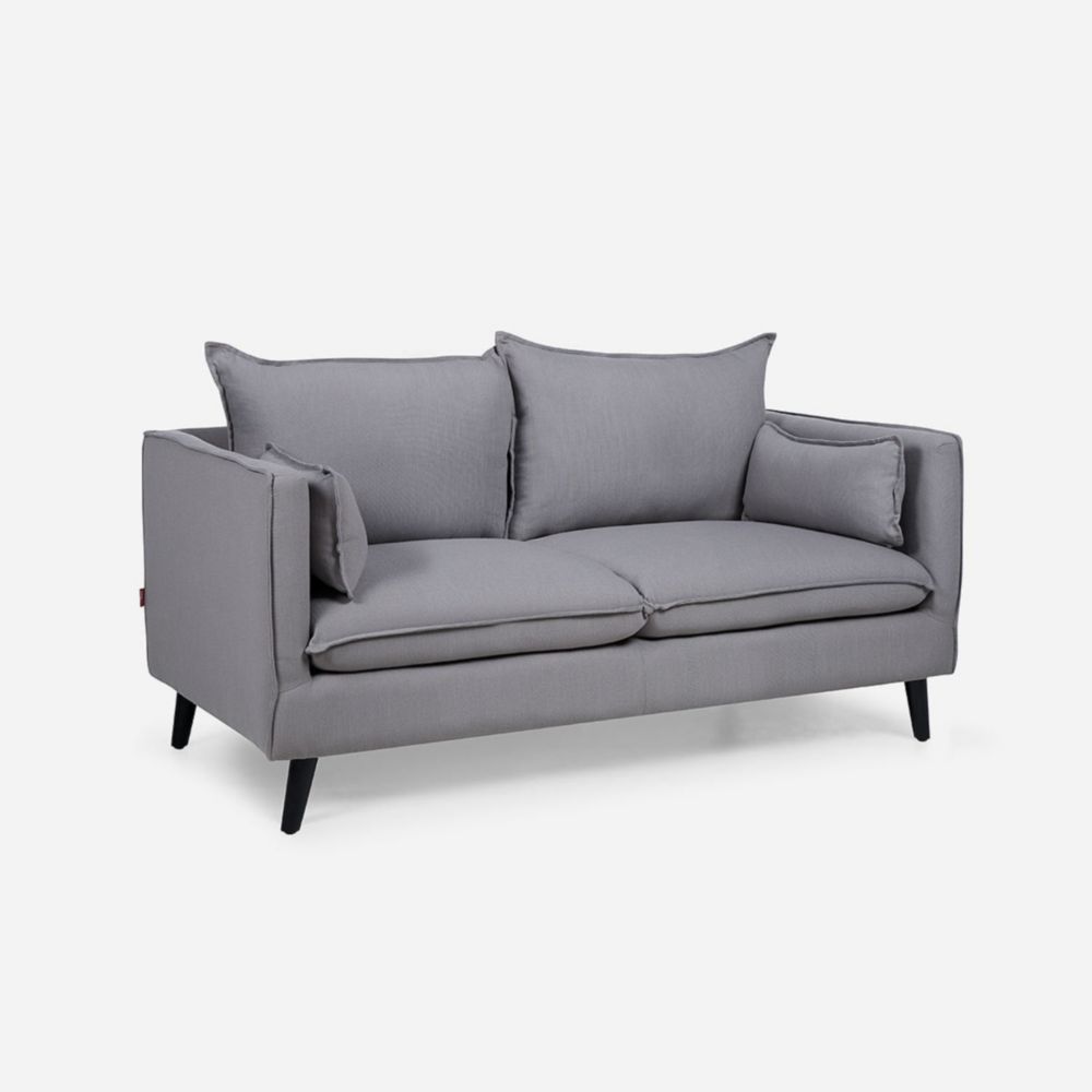 Sofá Tain Tela 2 Cuerpos Gris