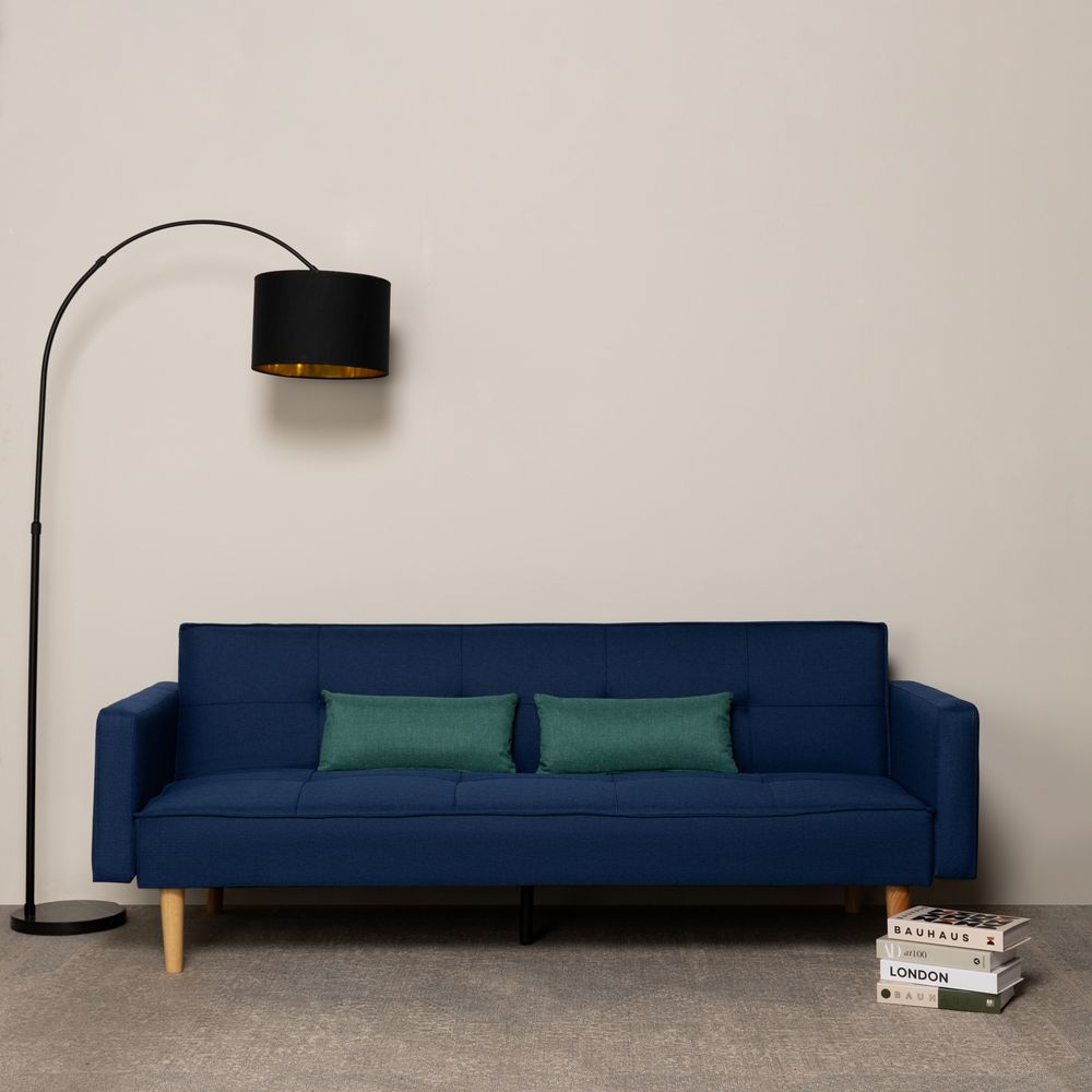 Sofá Cama Oslo + 2 Cojines Azul