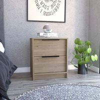 Velador Kaia 2 Cajones - Rovere / Blanco