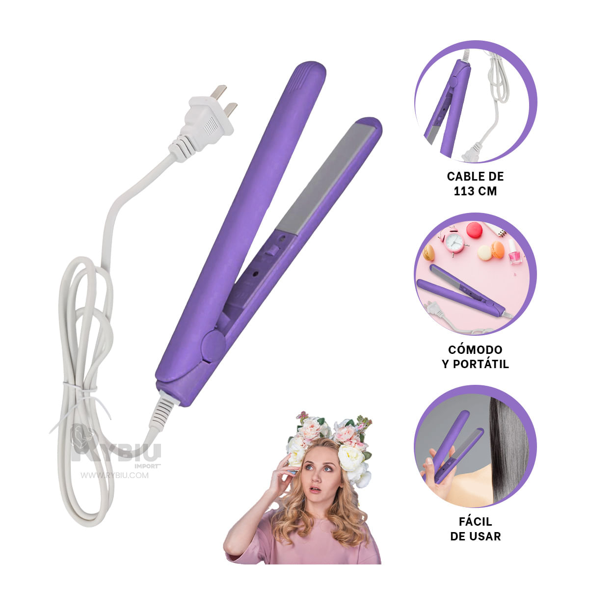 Alisador para Woman Pequeño en Color Lila Y+Stickers