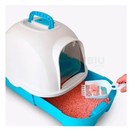 Arenero Resistente para Gatos de Color Celeste Y+Stickers Arenero Resistente para Gatos de Color Celeste Y+Stickers