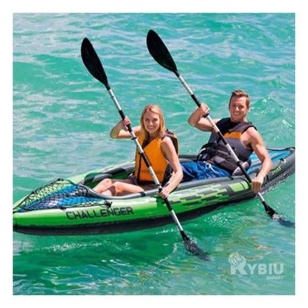 Bote Inflable Challenger con 2 Remos e Inflador Color Verde