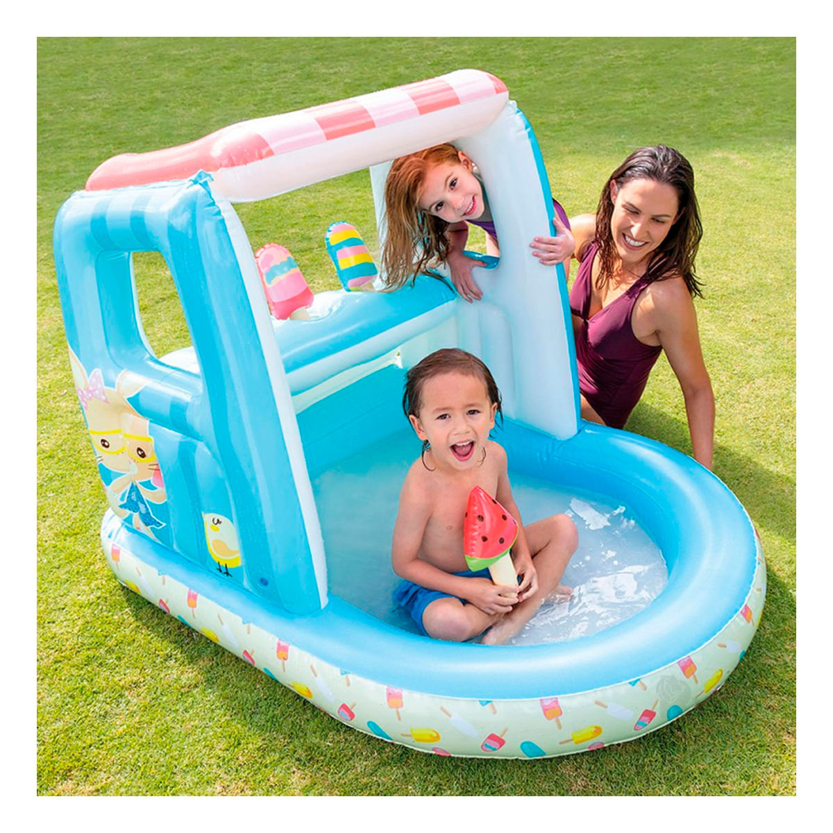 Centro de Juegos Heladería con 3 Helados en Celeste