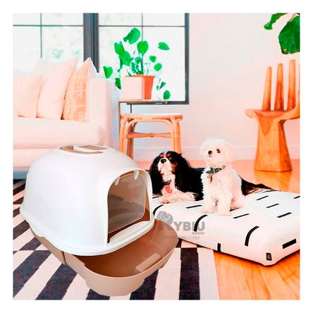 Arenero Gatero Cerrado con Pala Portable en Tono Cafe Arenero Gatero Cerrado con Pala Portable en Tono Cafe