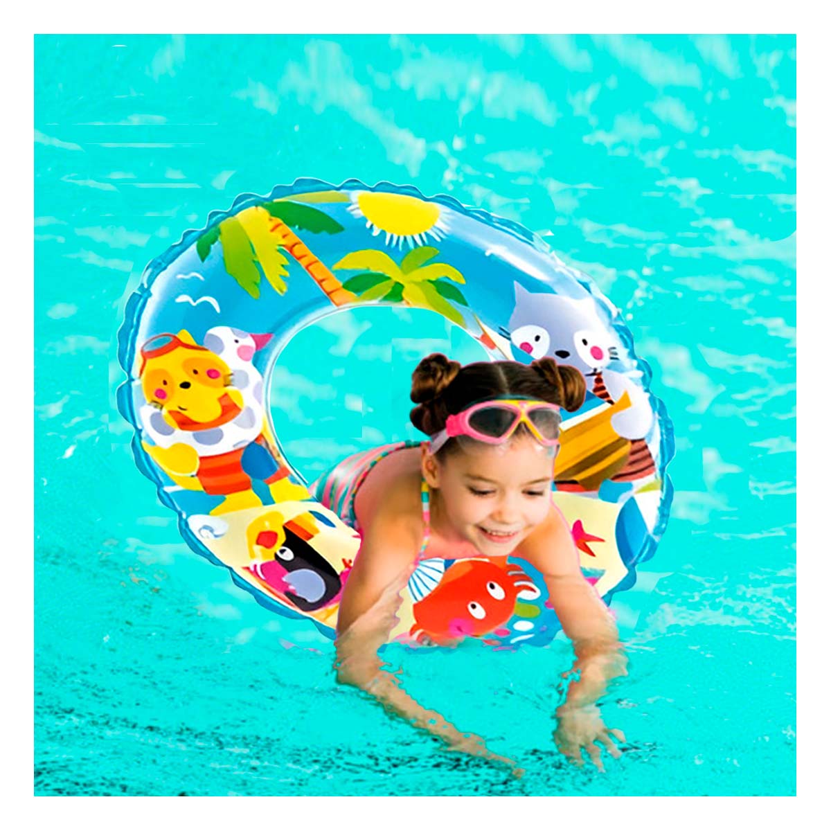 Flotador para Nadar en el Mar de Color Celeste Y+Agendita