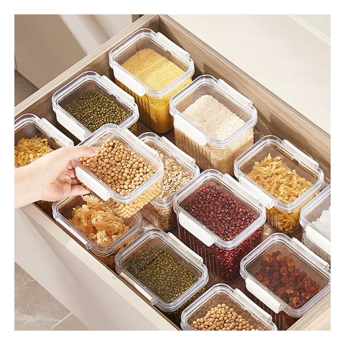 Contenedores Pack de 5 Transparente Y+Stickers