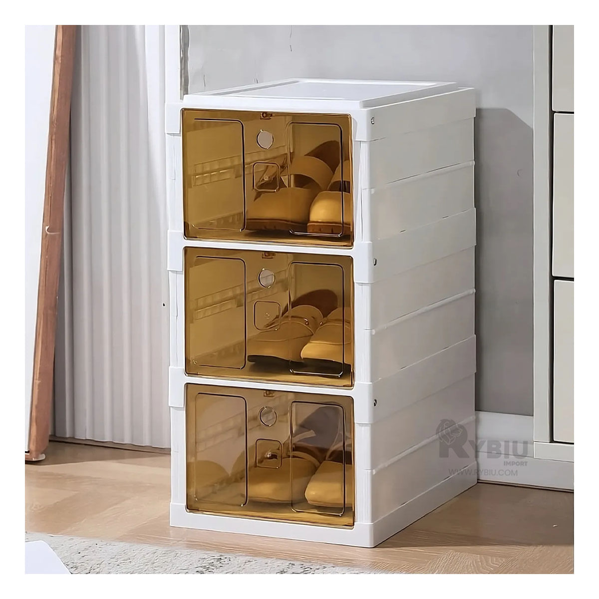 Zapatera Retractil Segura en Color Ambar Y+Stickers