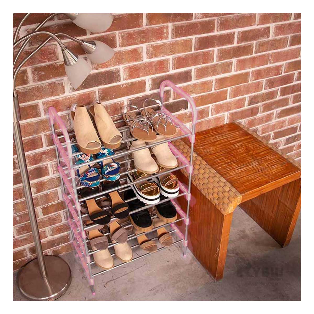 Zapatera Practico de Plastico Eficaz en Rosado Y+Agendita