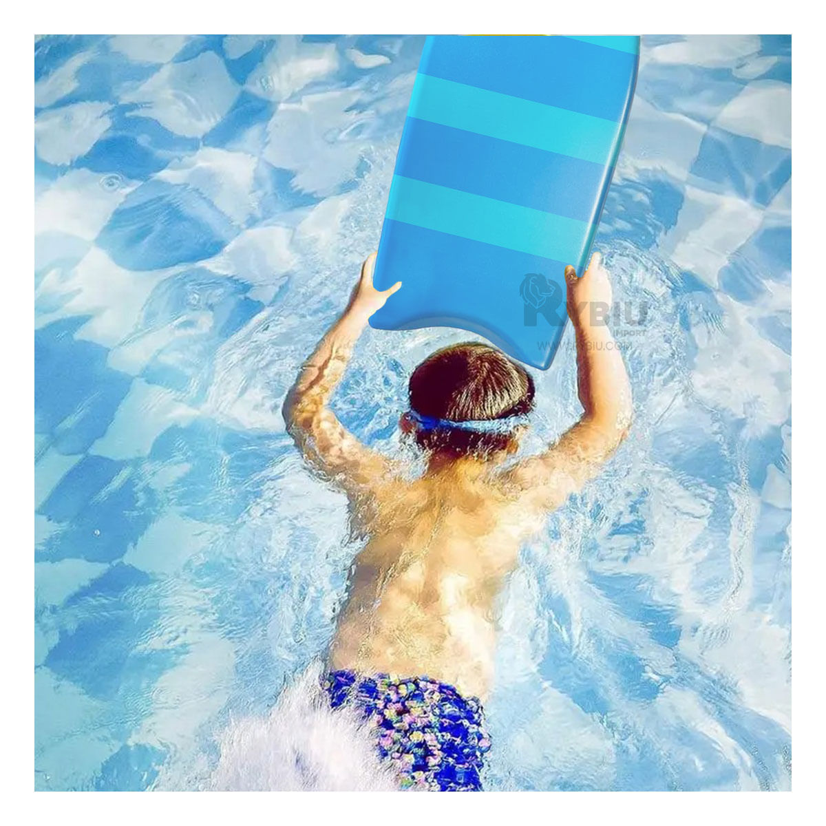 Tabla de Natación Moderna mod GR 42 en Rayas Color Azul