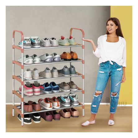 Zapatera Multiuso de 5 Niveles Resistente en Color Rosado Zapatera Multiuso de 5 Niveles Resistente en Color Rosado