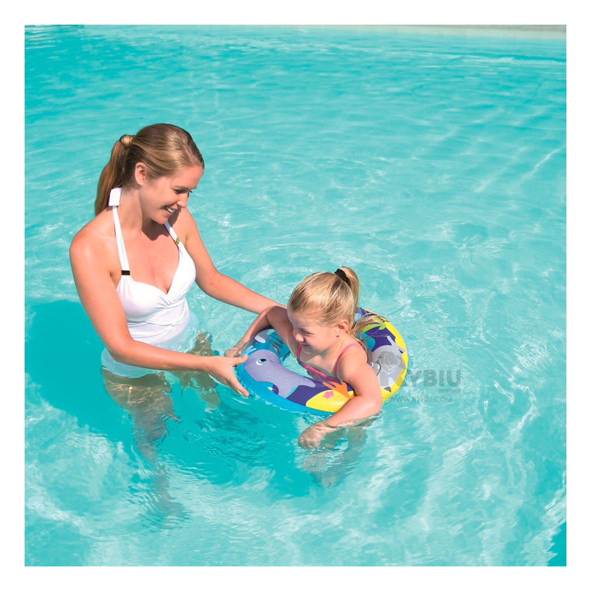 Flotador Grande y Comoda para Playas Azul Y+Papel de Regalo