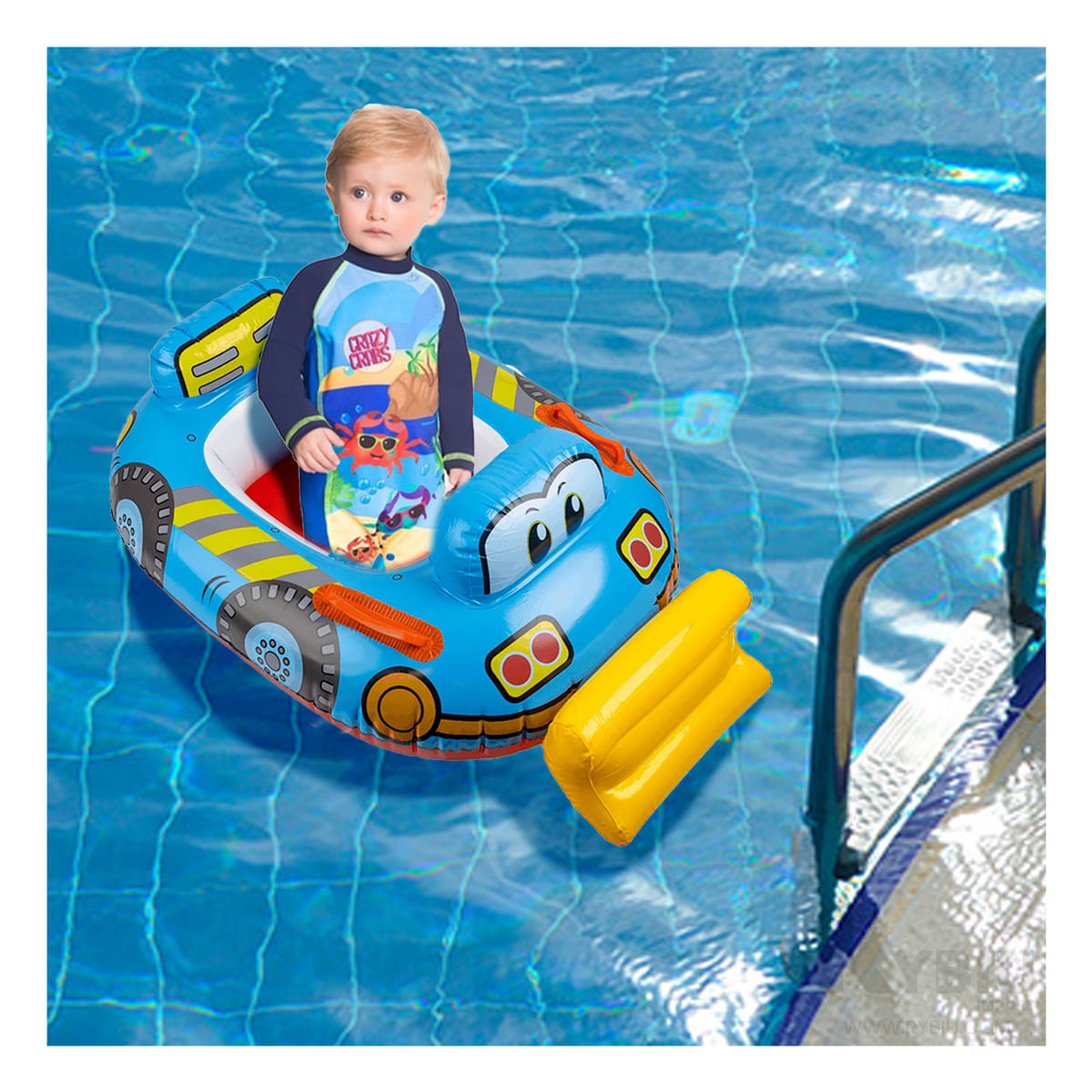 Flotador Funcional de Piscina de Color Celeste Y+Agendita