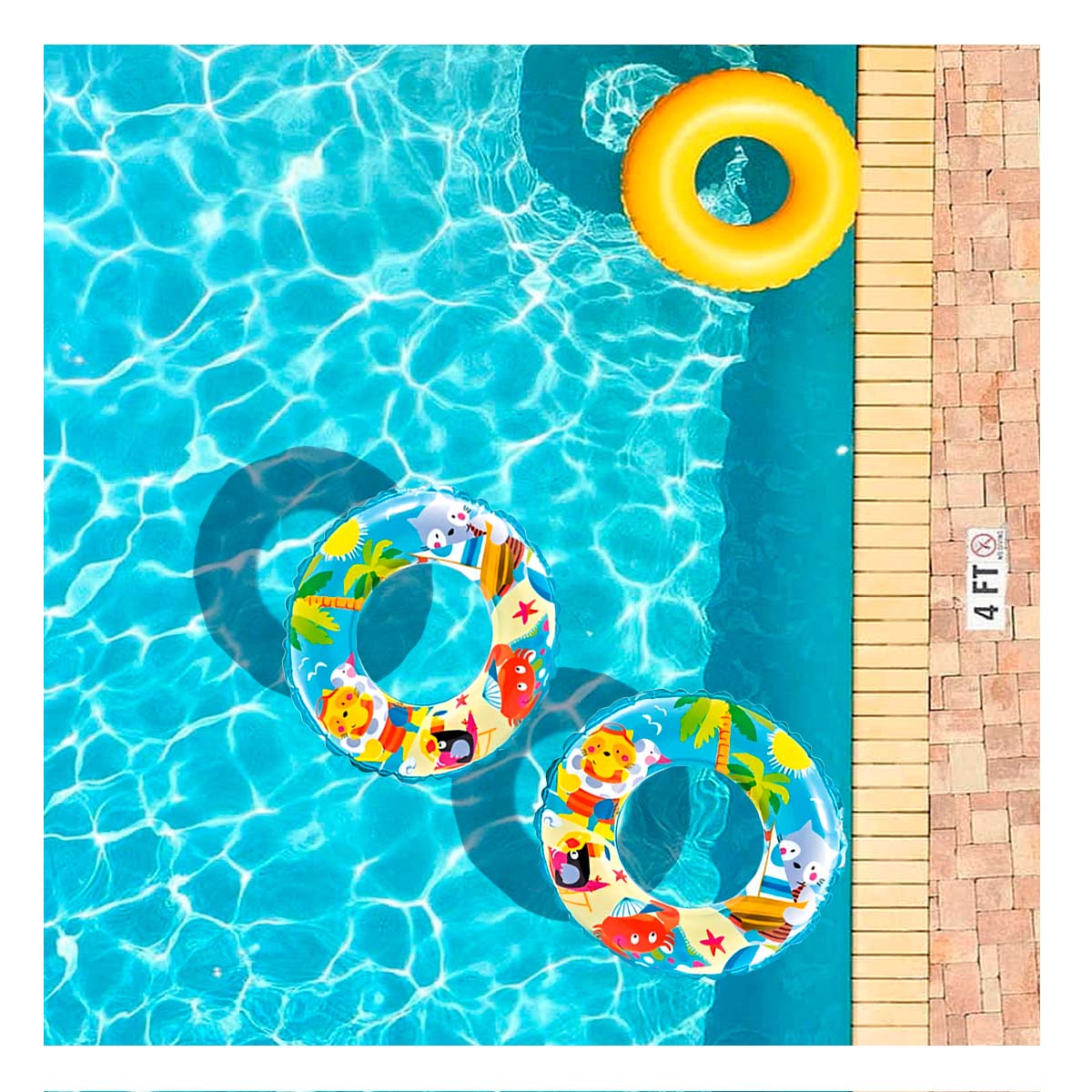 Flotador Pequeño Forma Aro de Playa de Color Celeste