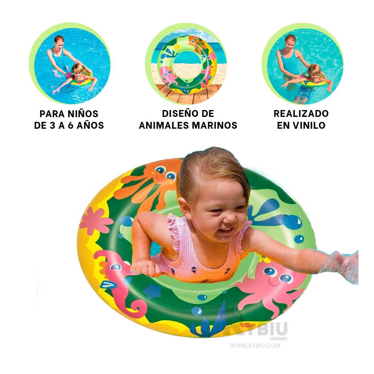 Flotador Versatil y Practico Verde Y+Stickers