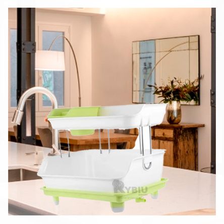 Escurridor de Platos de 2 Niveles Verde Y+Papel de Regalo Escurridor de Platos de 2 Niveles Verde Y+Papel de Regalo