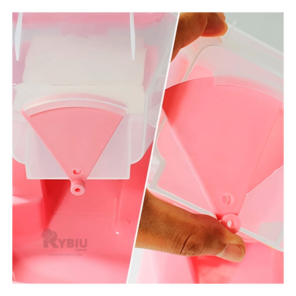 Dispensador de Comida y Bebida Pet Rosado