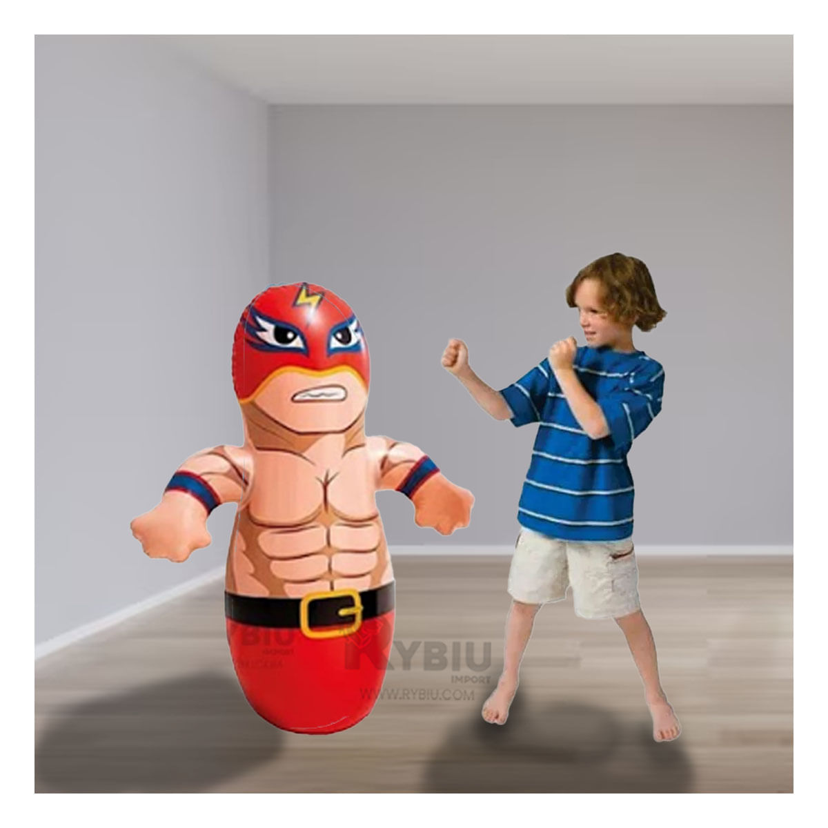 Porfiado con Diseño Boxeador de Color Rojo Y+Stickers