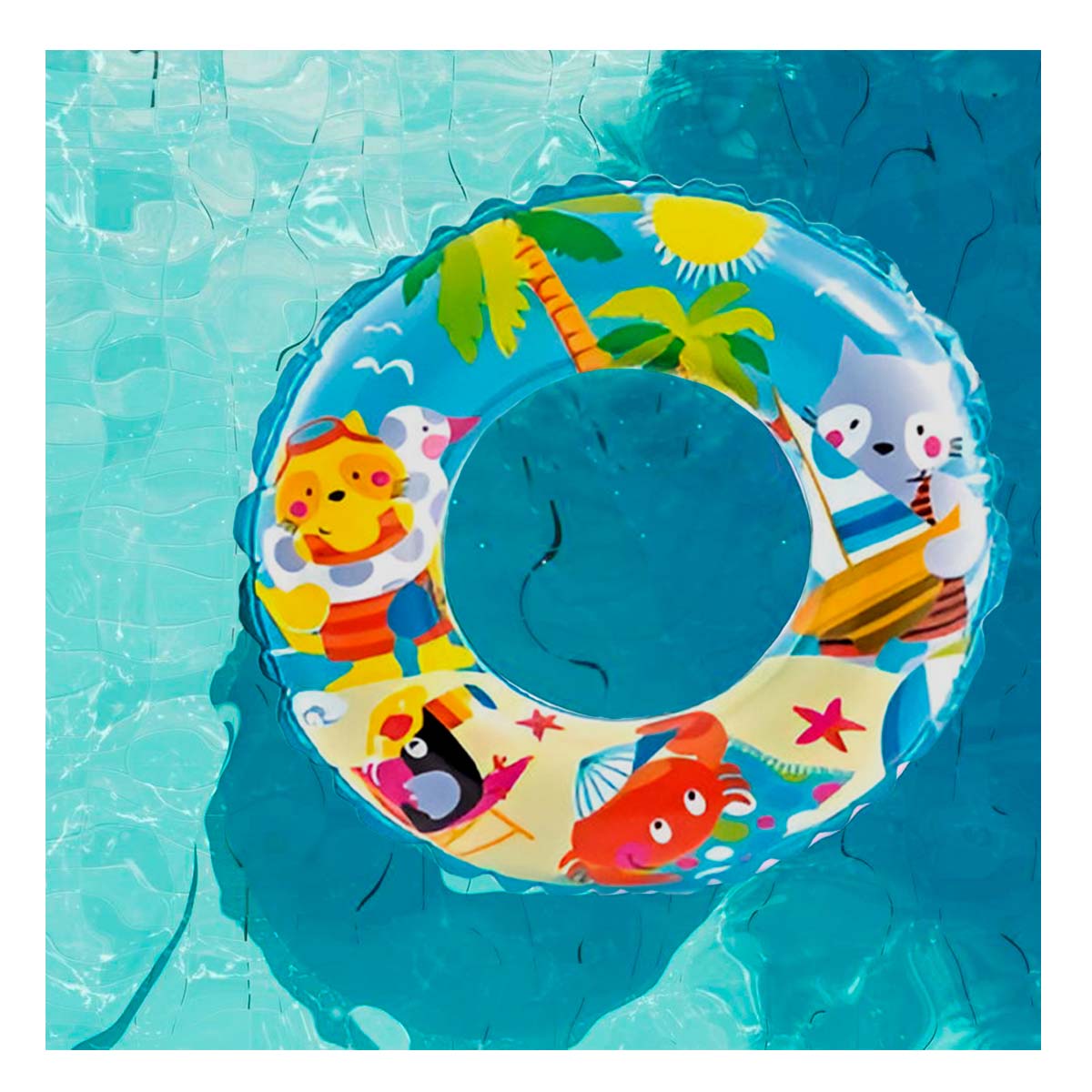 Flotador Llamativo de Verano en Celeste Y+Papel de Regalo