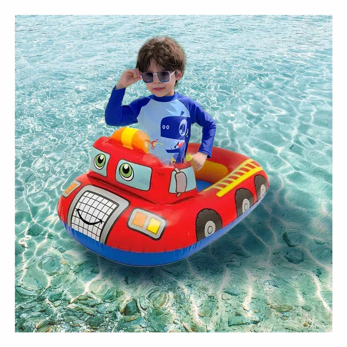 Flotador con Diseño Atractivo de Color Rojo Y+Stickers