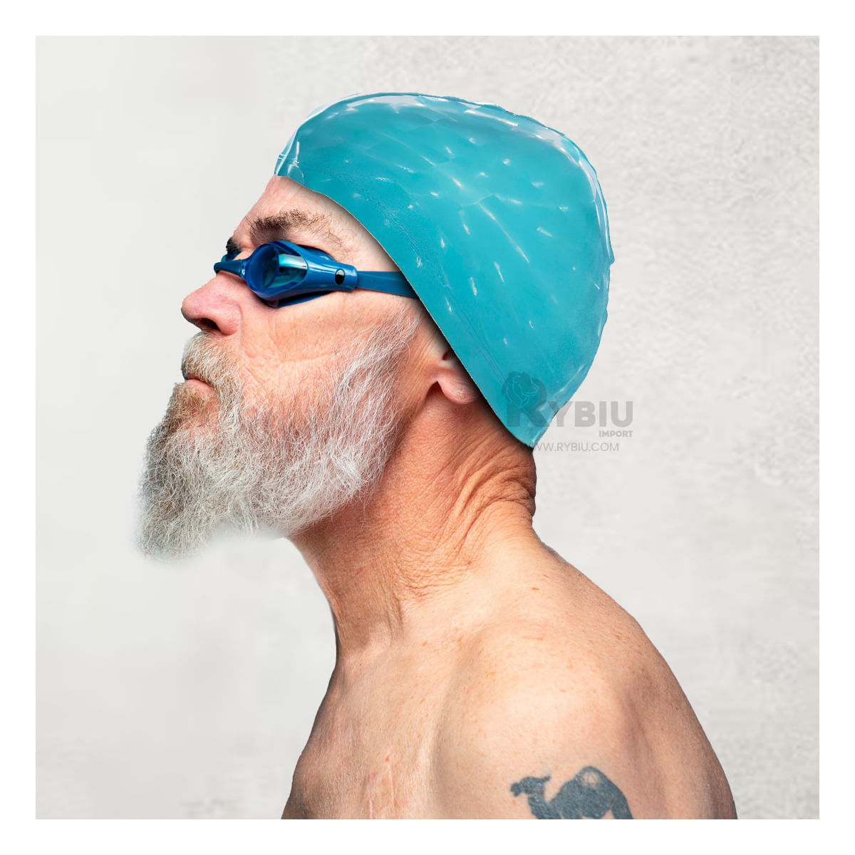 Gorro de Natacion Comodo Util de Color Celeste