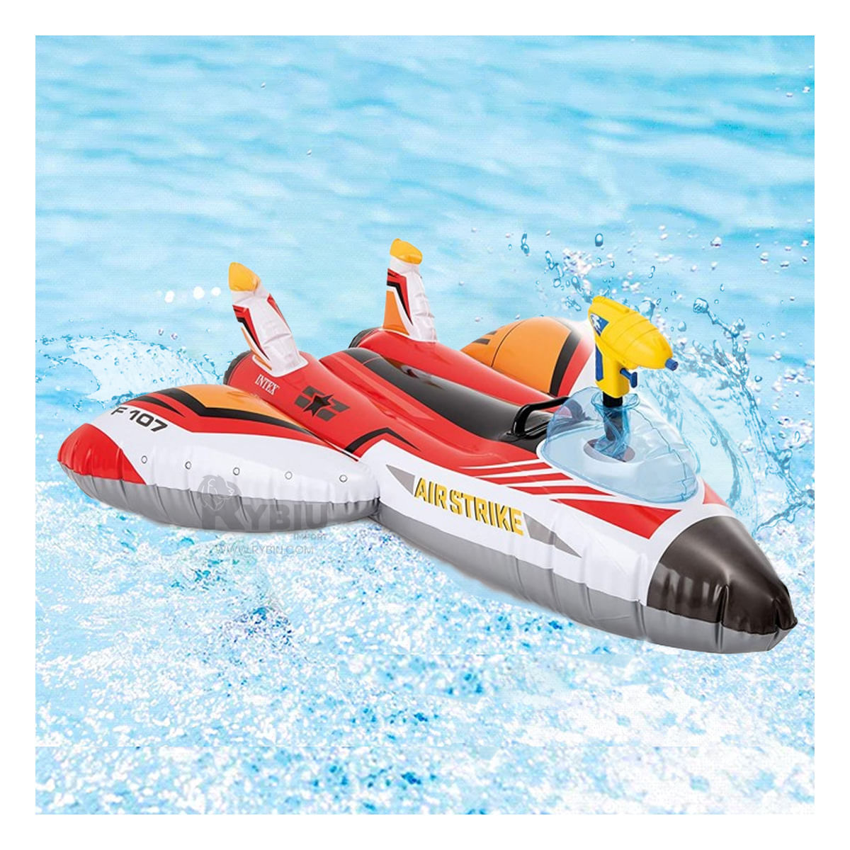 Flotador de Modelo Avion con Pistola de Agua Color Rojo