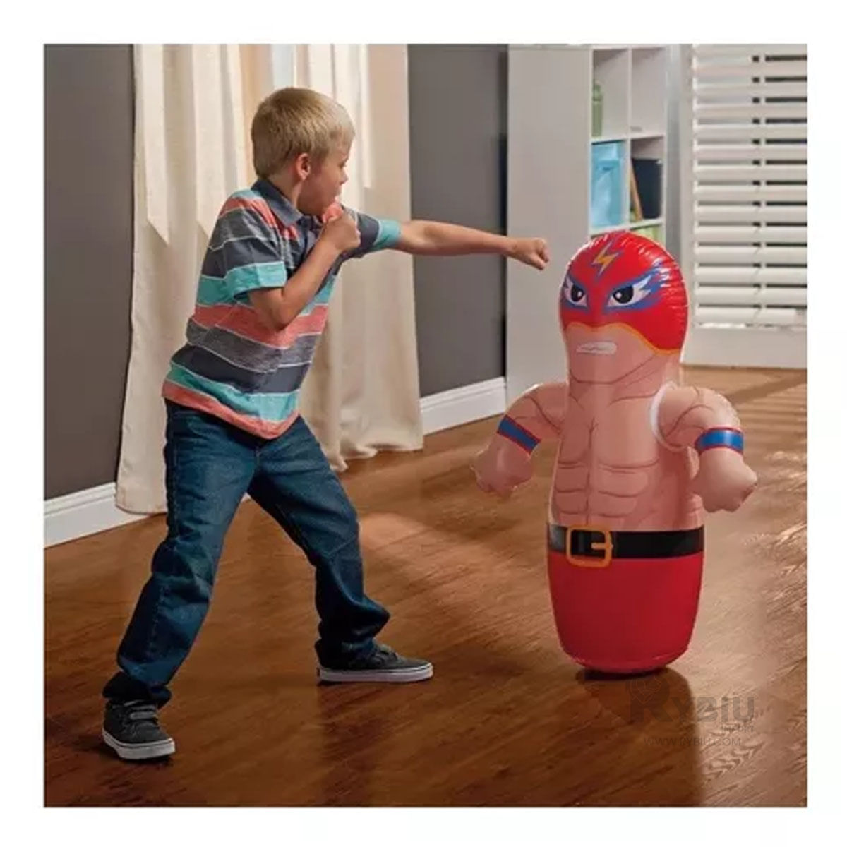 Porfiado Inflable y Divertido de Boxeador Color Rojo