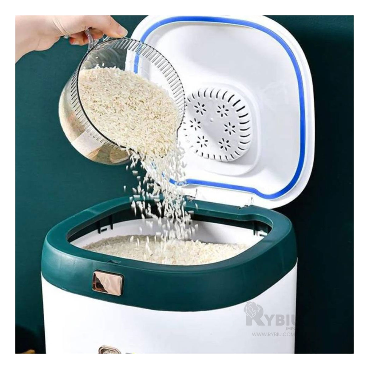 Dispensador de Cereales 10 kg en Verde Y+Papel de Regalo