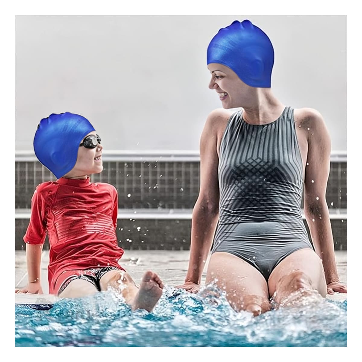 Gorro de Silicona para Natación Color Azul Y+Papel de Regalo