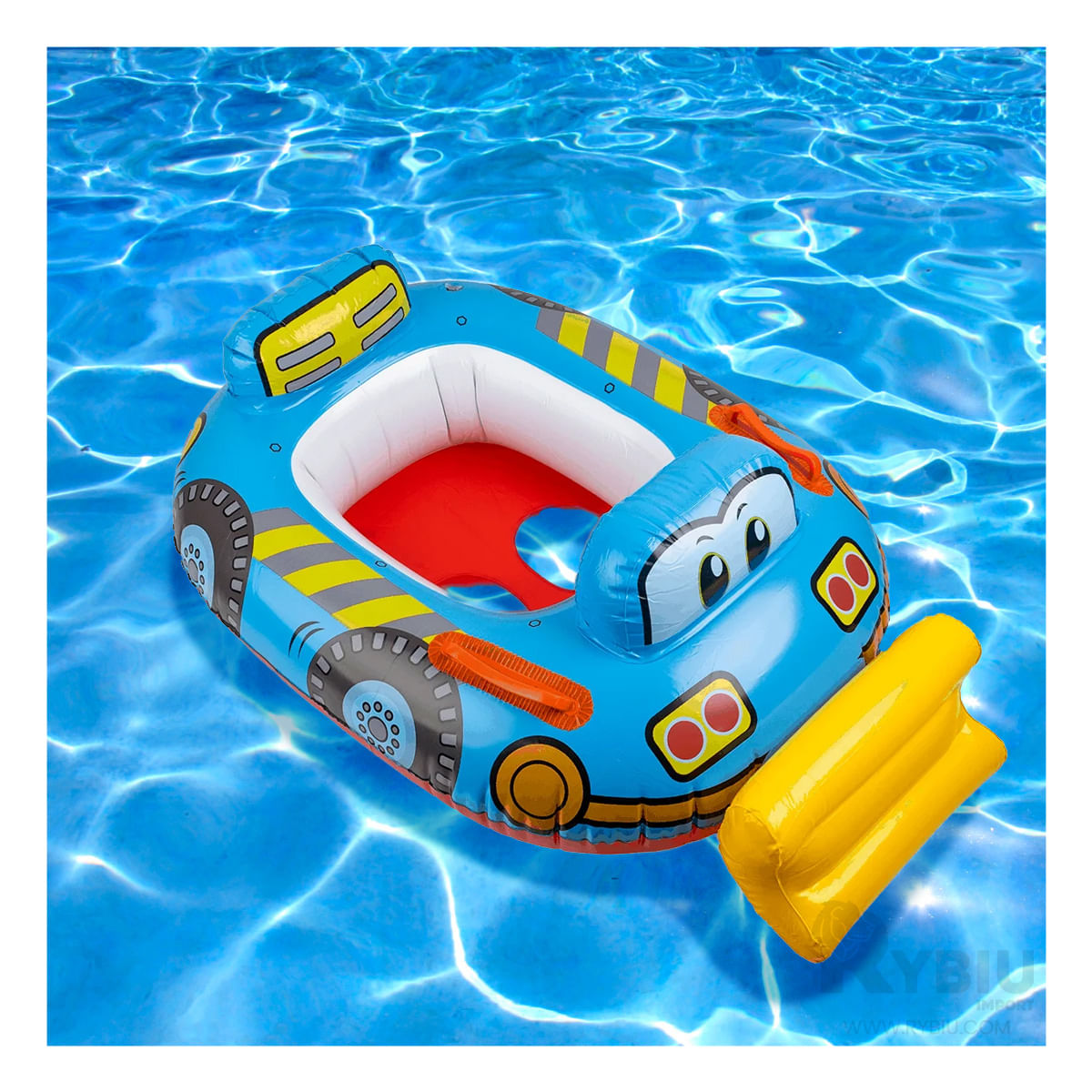 Flotador Pequeño en Forma de Carro Tractor de Color Celeste