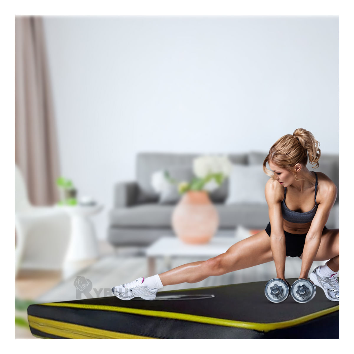 Colchoneta para Pilates en L de Amarillo Y+Papel de Regalo