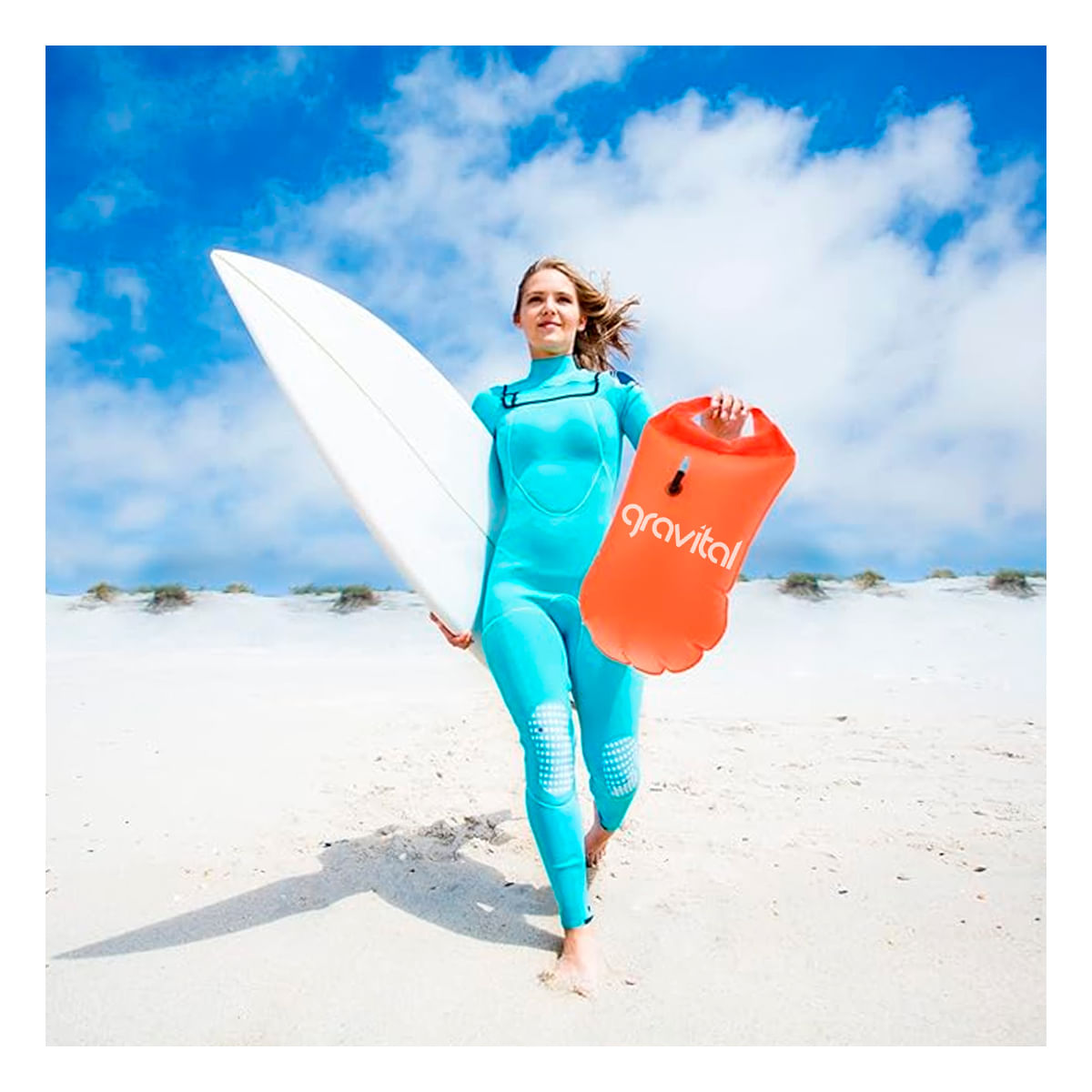 Flotador para Agua Mochila Anaranjado Y+Stickers