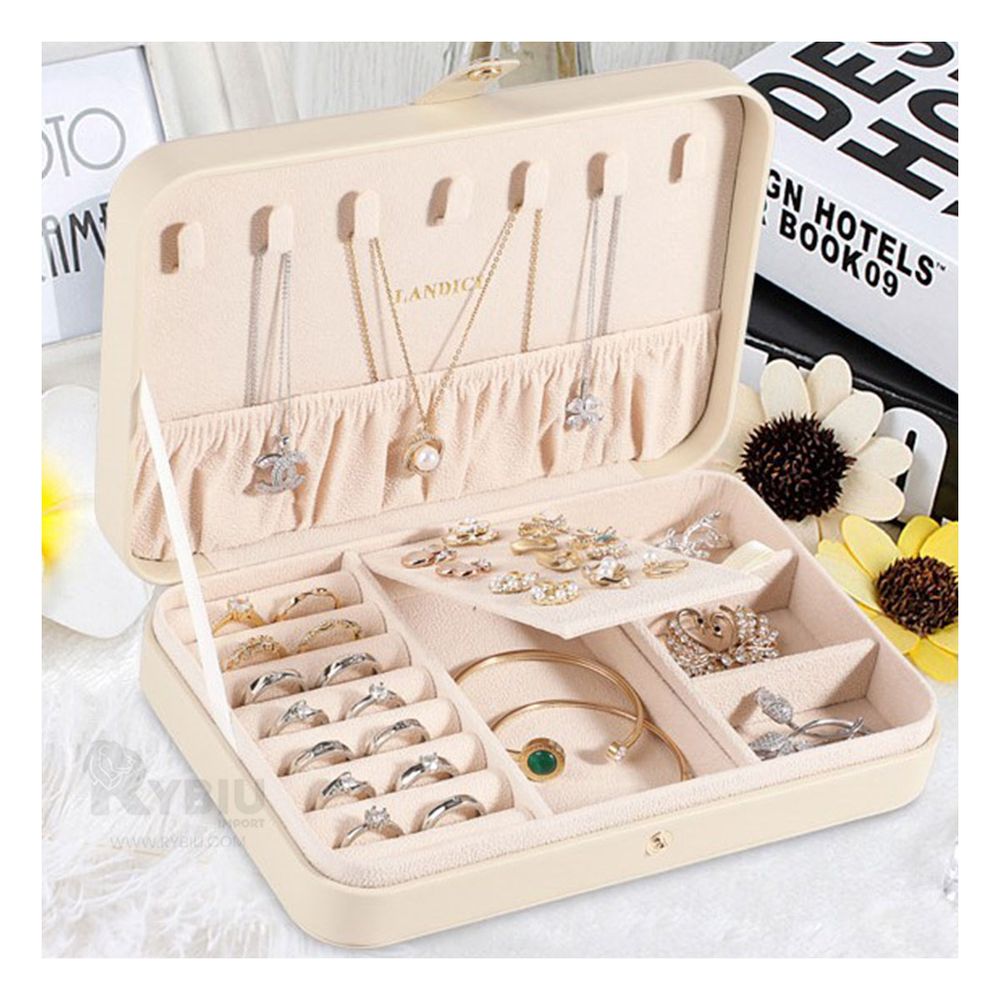 Joyero Organizador para Señoritas Color Beige Joyero Organizador para Señoritas Color Beige