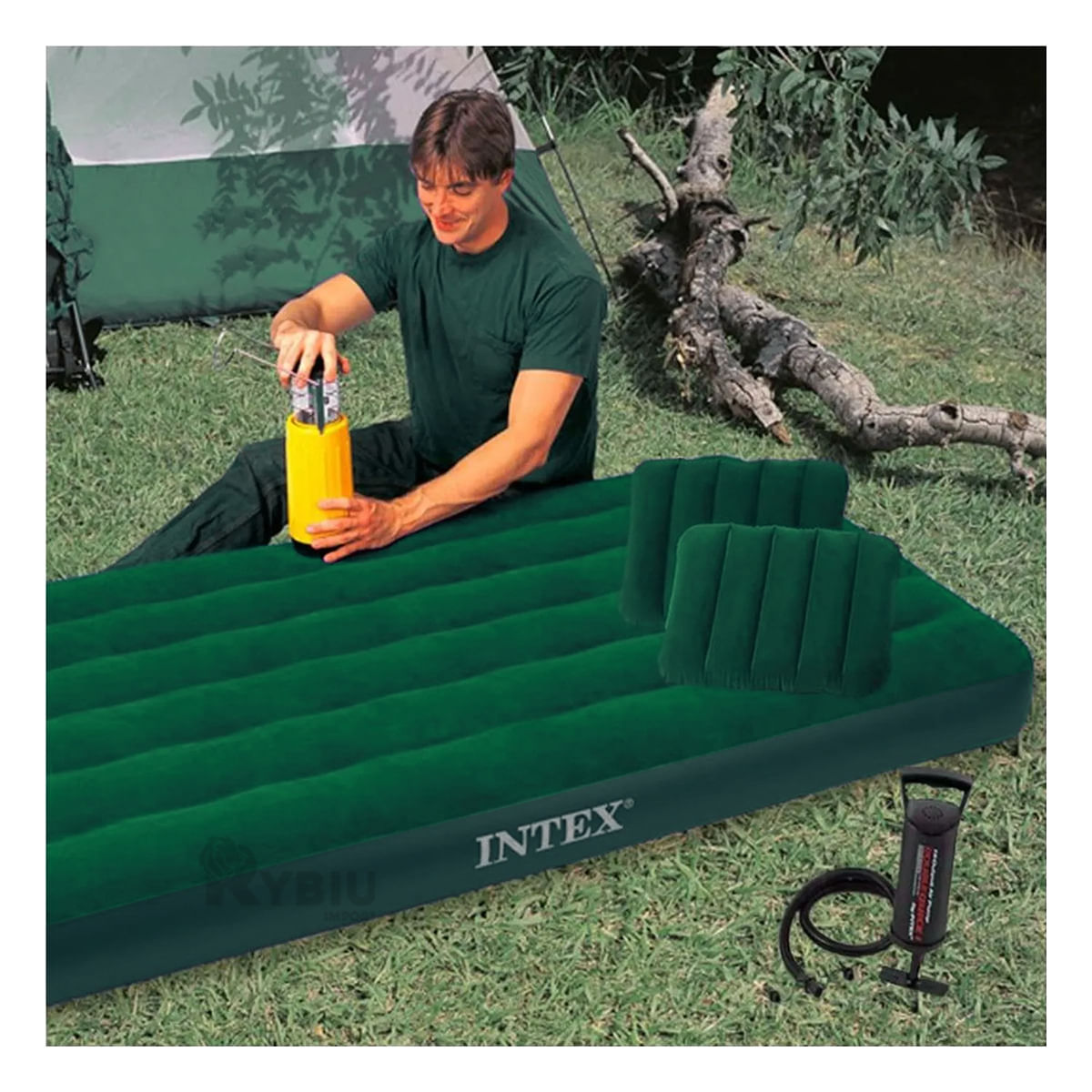 Colchon para Viajes en Color Verde Y+Stickers