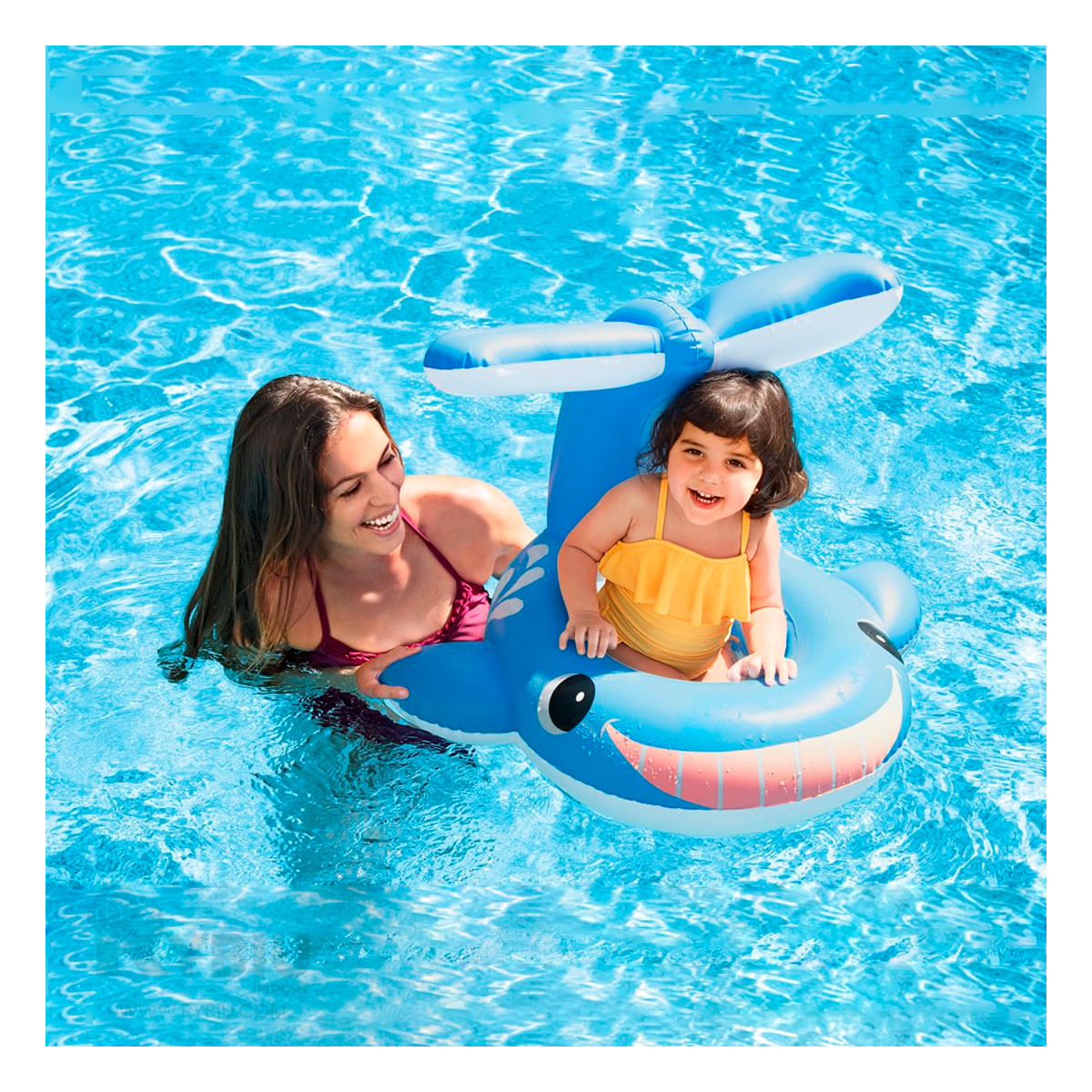 Flotador Ballena PVC Ligero en Celeste Y+Papel de Regalo