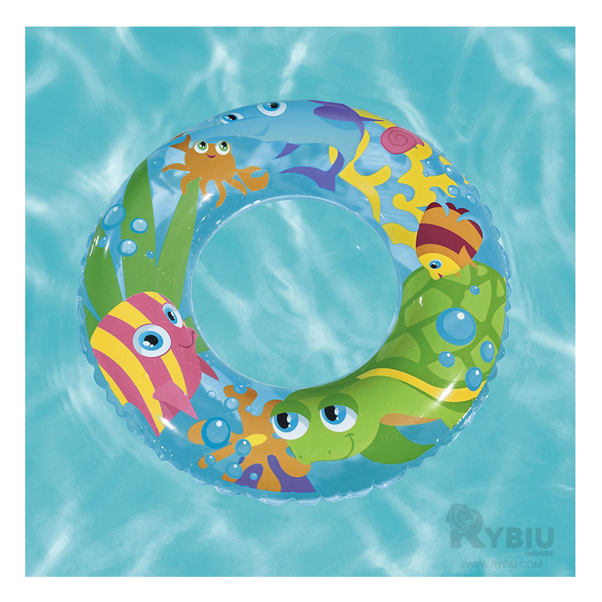 Flotador con Diseño de Tortuguita para Piscinas Celeste