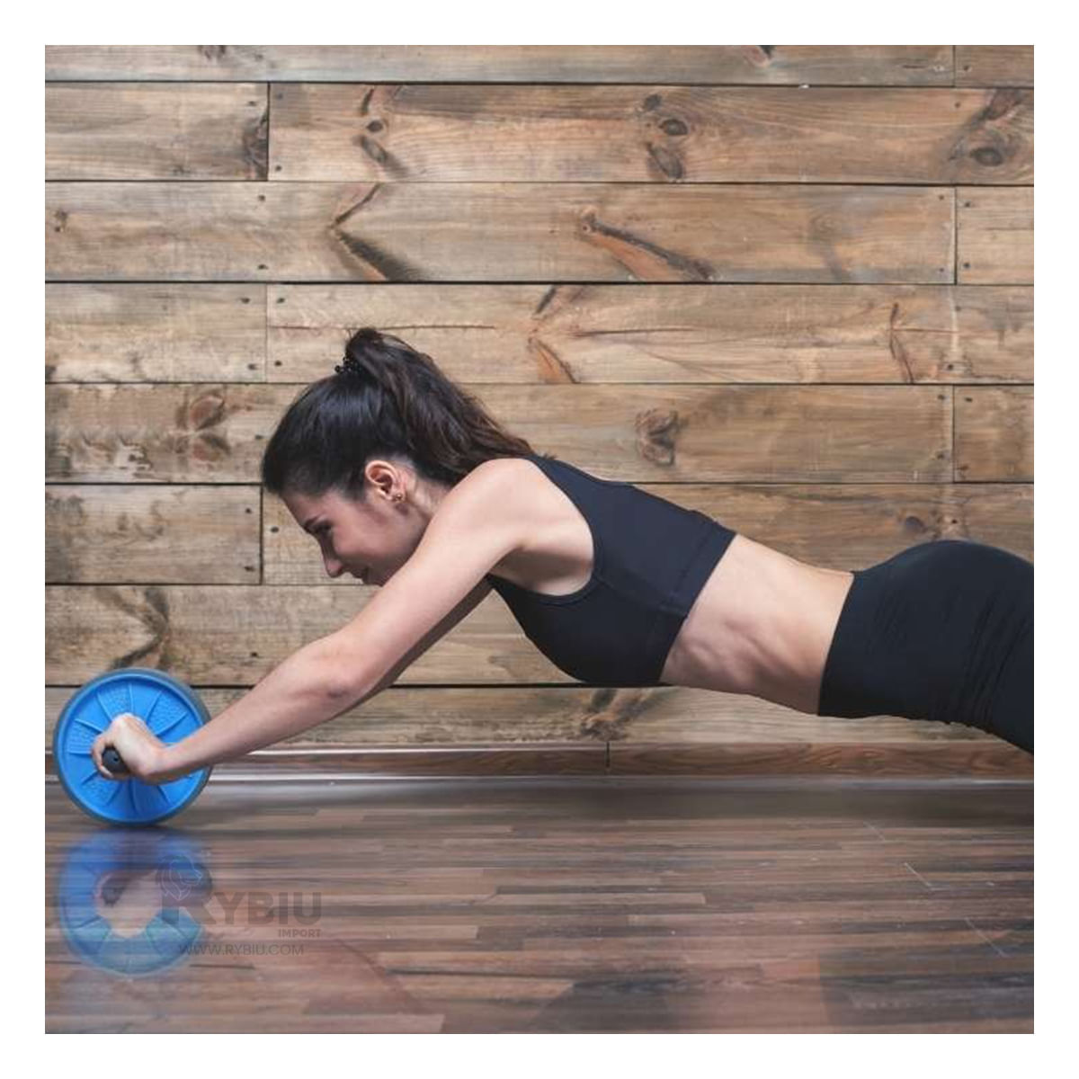 Rueda para Abdominales en Tono Azul Y+Stickers