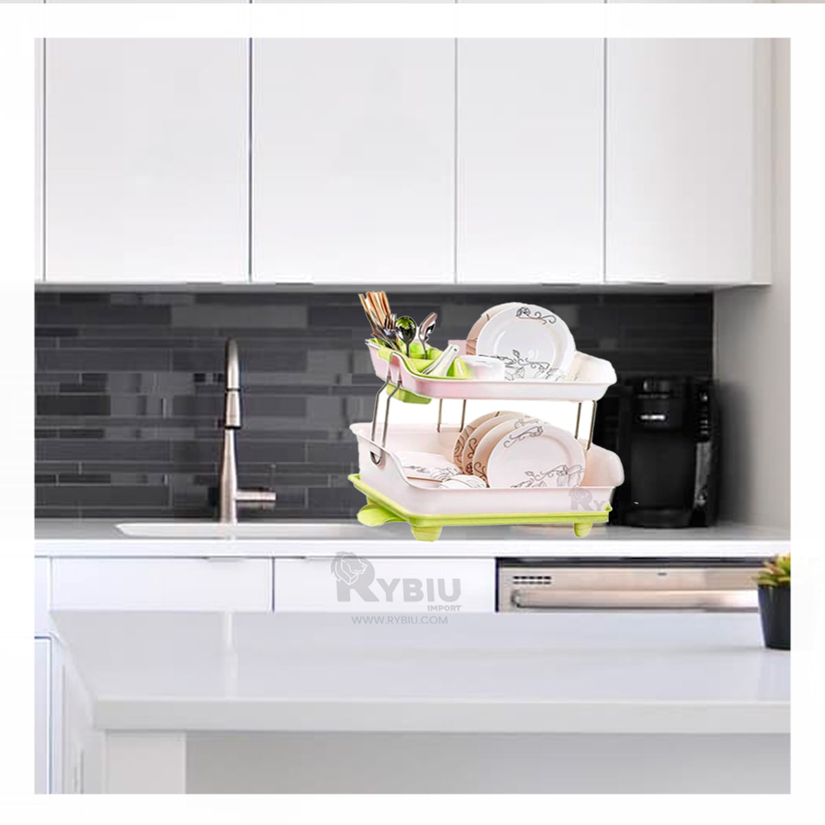 Escurridor Multifuncional en Verde Y+Stickers