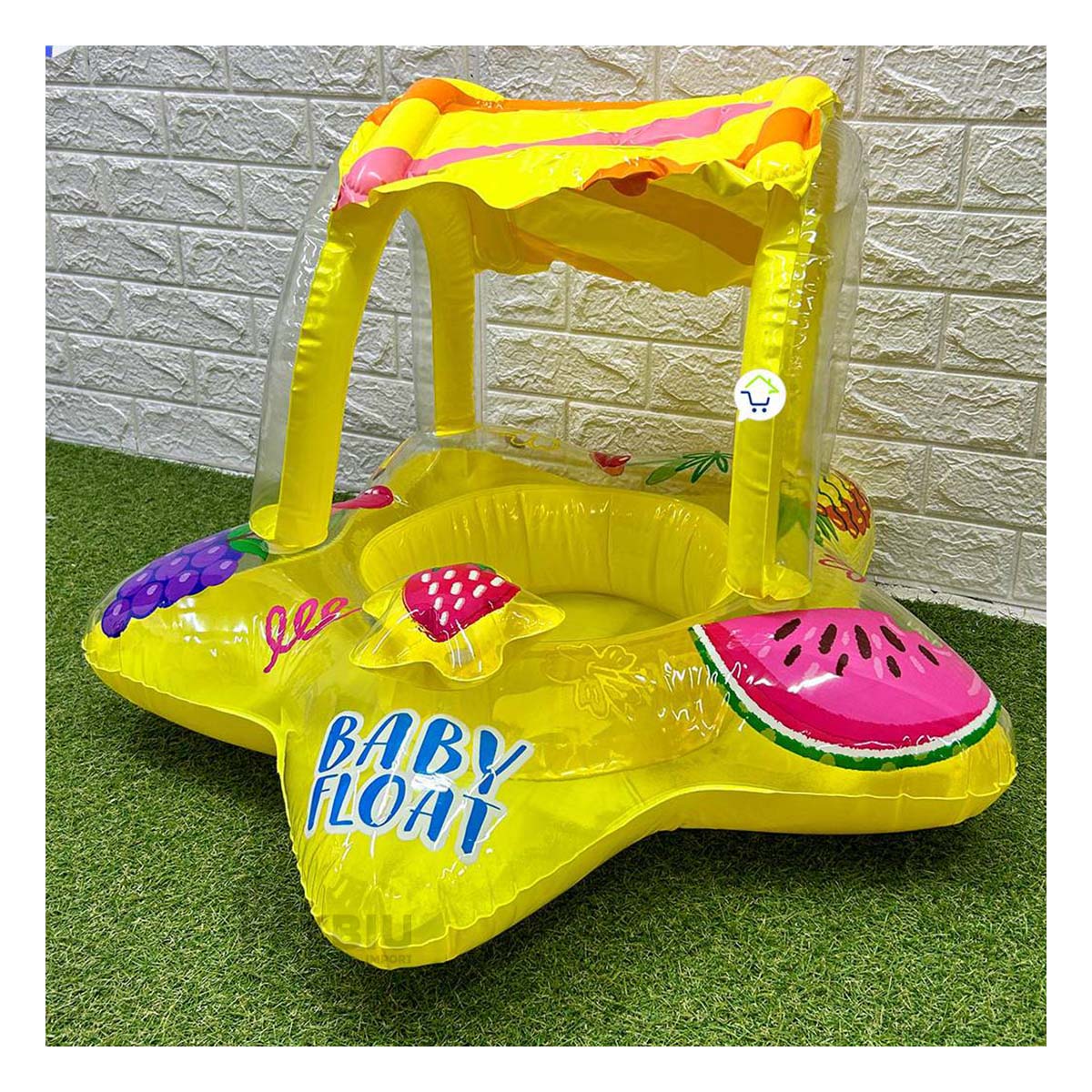 Flotador con Diseño de Frutas en Color Amarillo Y+Stickers