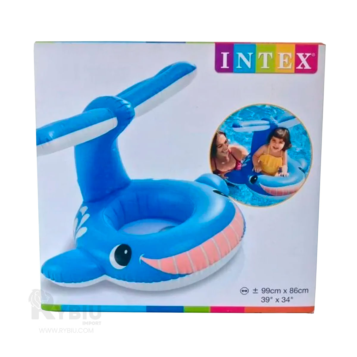 Flotador con Diseño de Ballena de PVC Celeste Y+Agendita