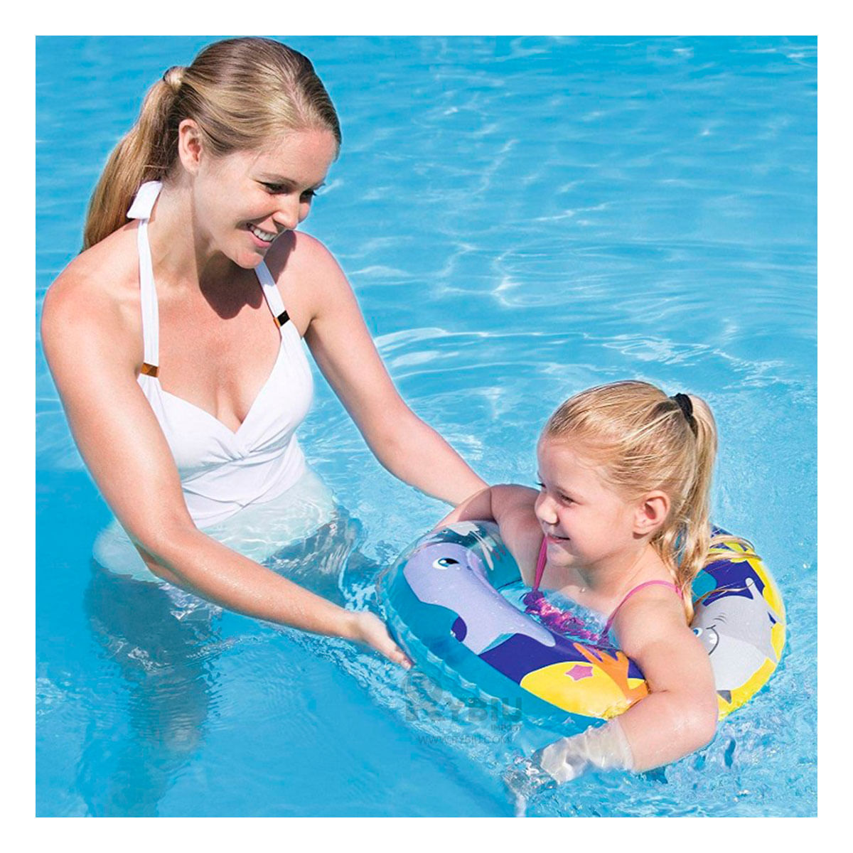 Flotador con Diseño de Acuario para Piscinas Azul