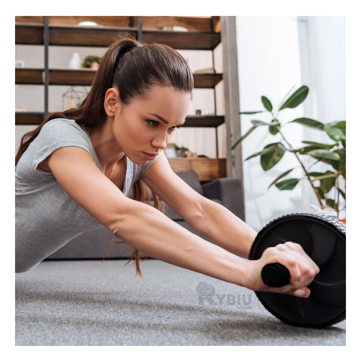 Rueda para Abdominales en Tono Negro Y+Stickers