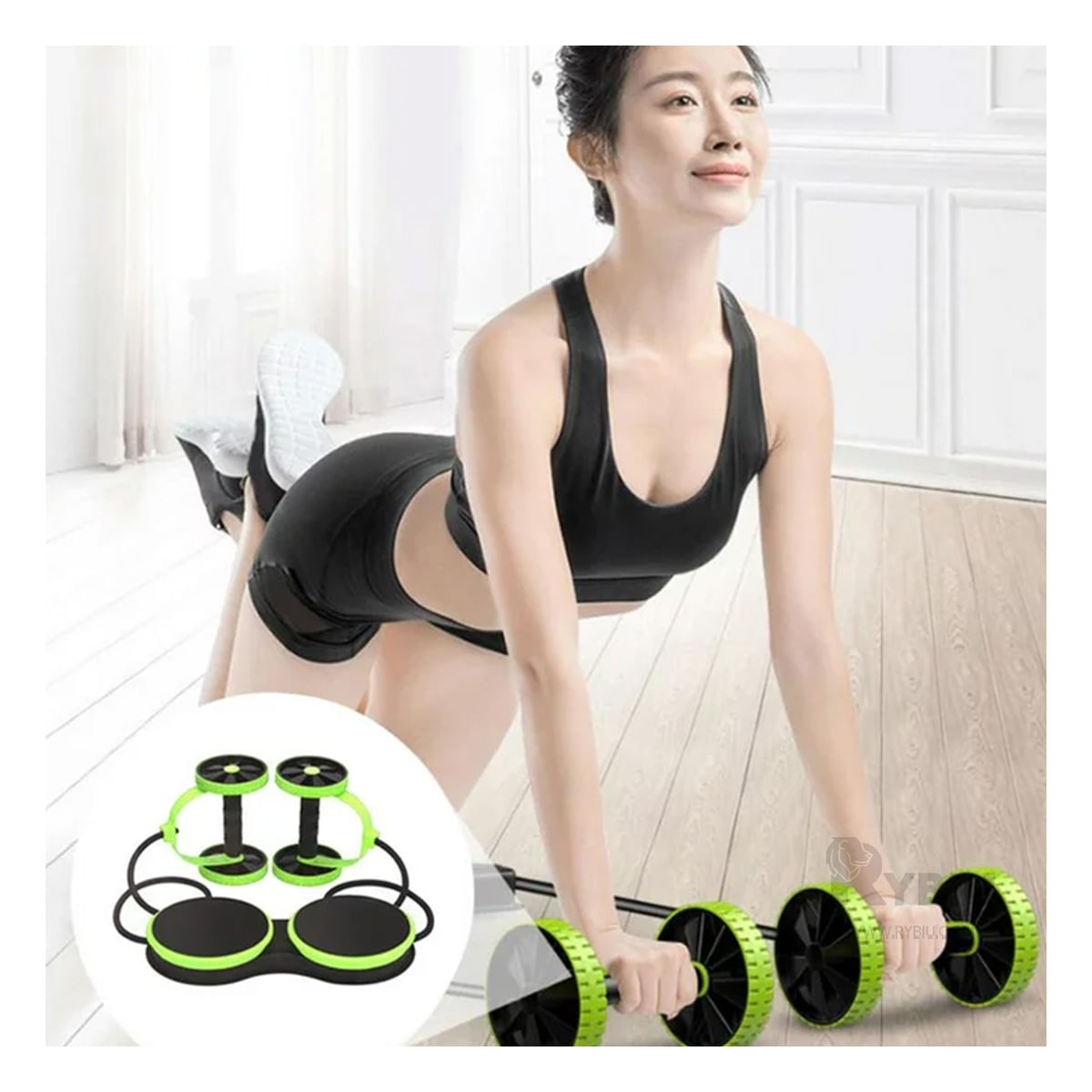 Rueda con Elastico de Ejercicio Moderno de Color Verde