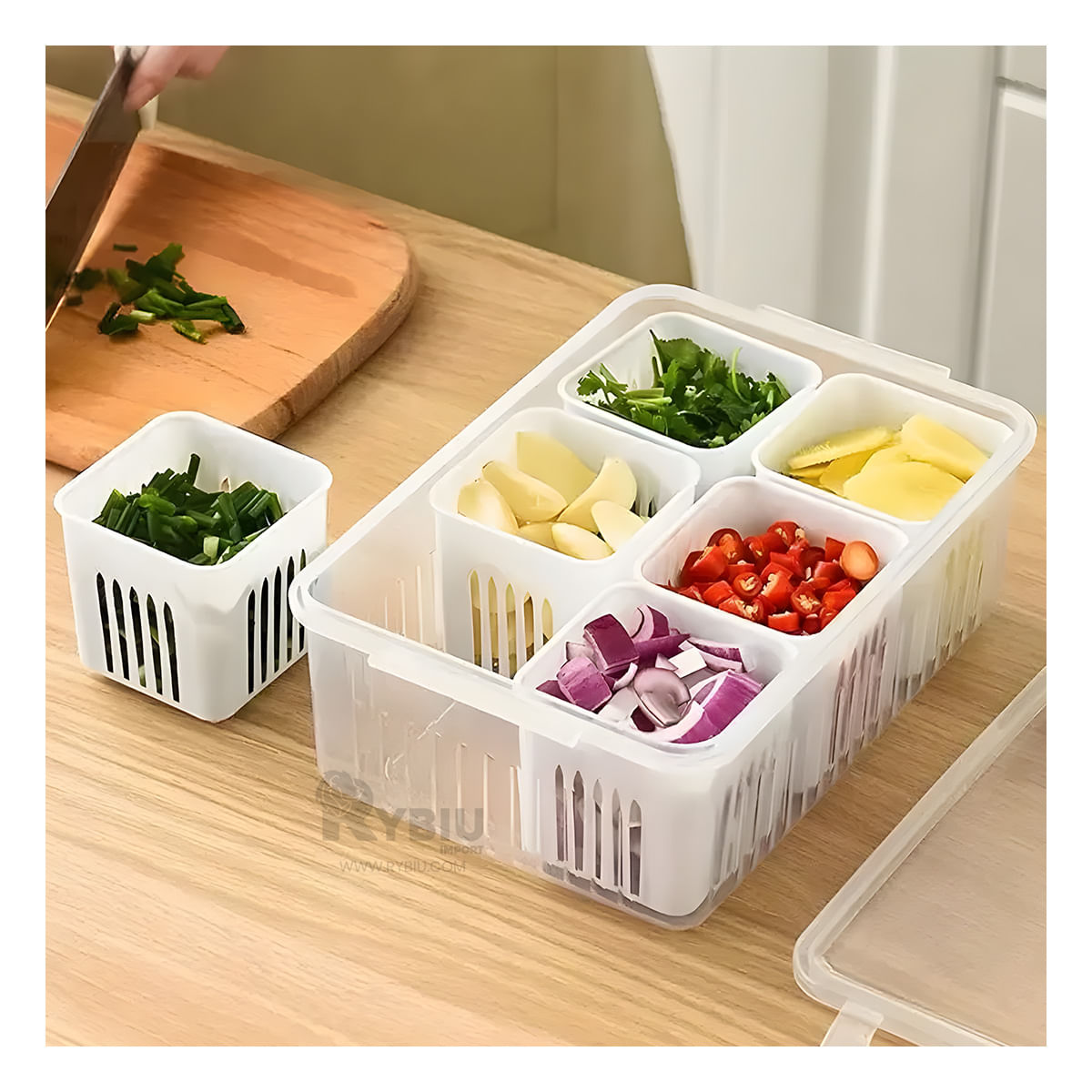 Escurridor de Vegetales en Color Blanco Y+Papel de Regalo