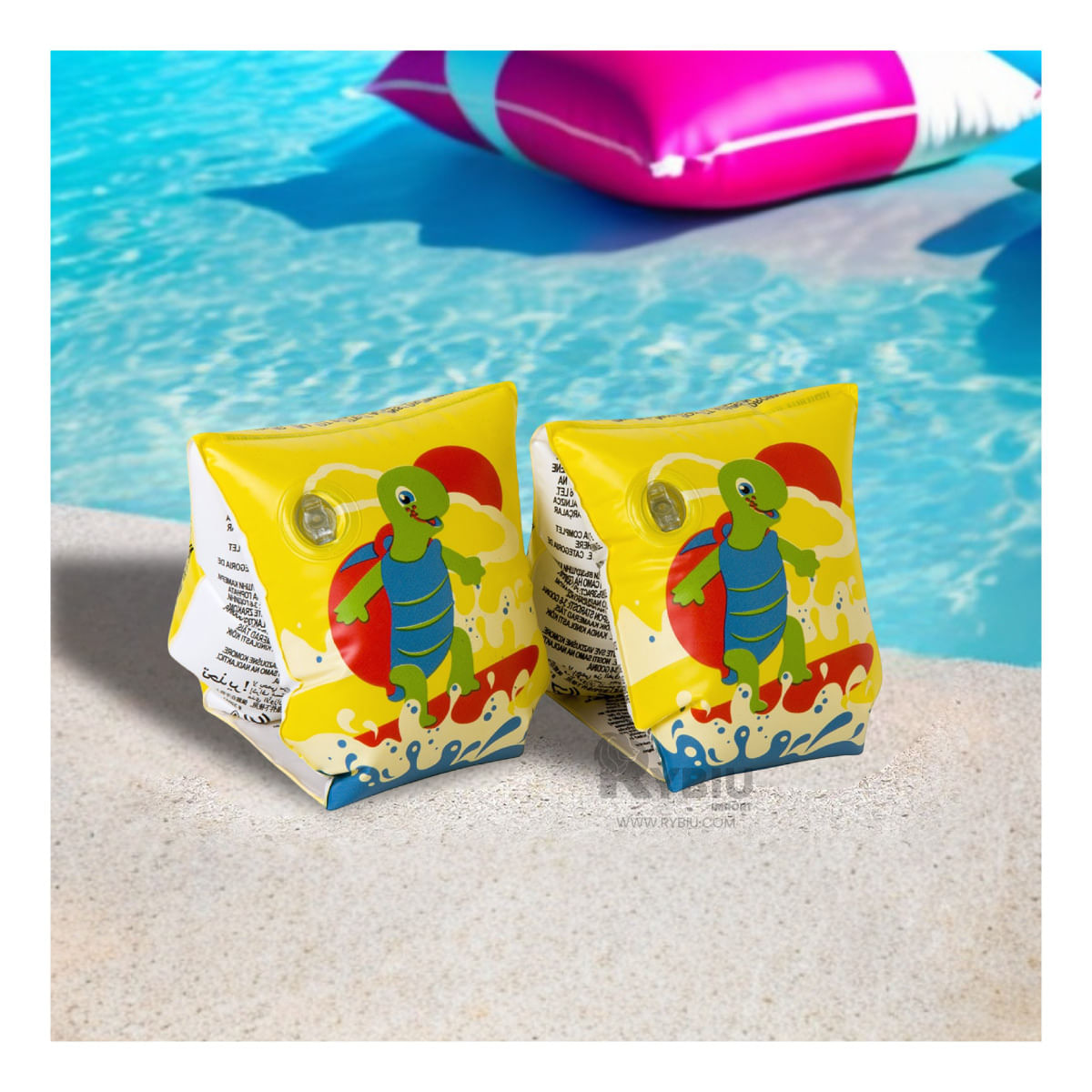 Flotador con Diseño Tortuga en Amarillo Y+Papel de Regalo