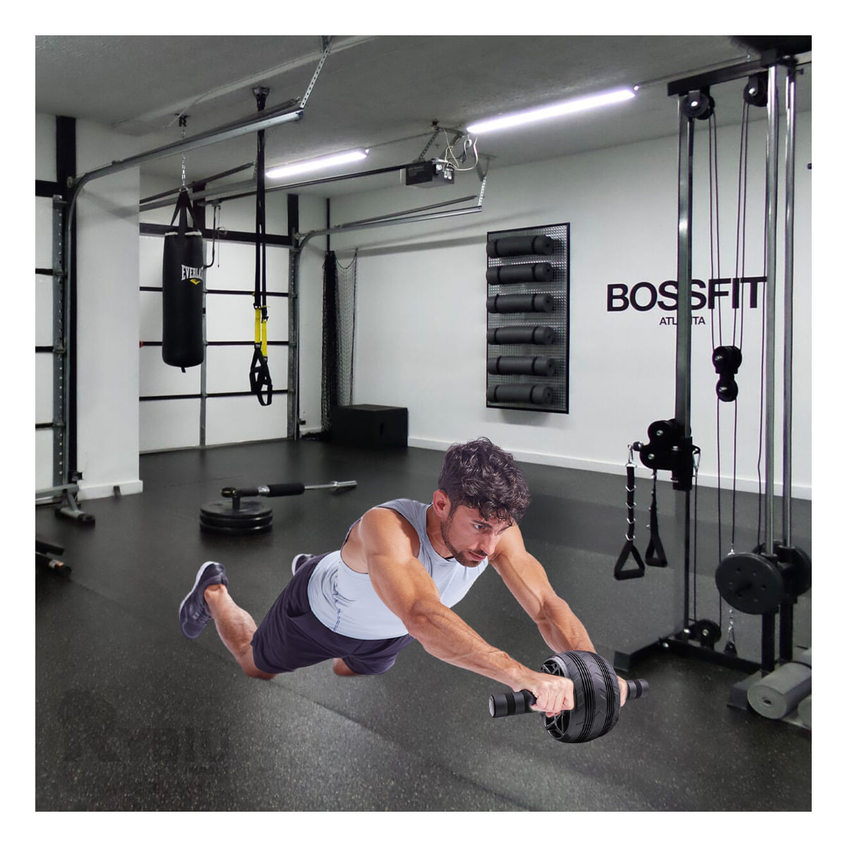 Rueda Abdominal Alta Calidad para Ejercicios Tono Negro