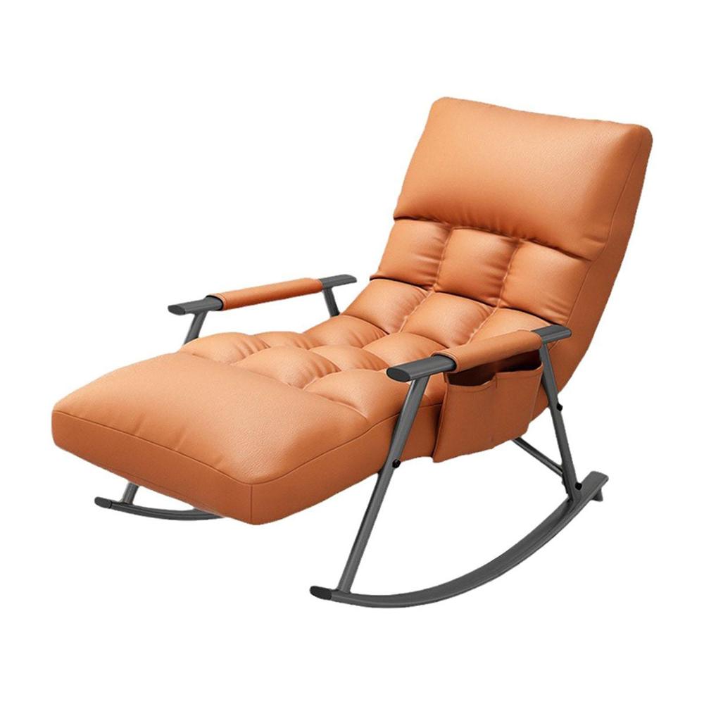Silla Sillón Mecedora Reposera Terraza Playera Hogar Naranja 2025