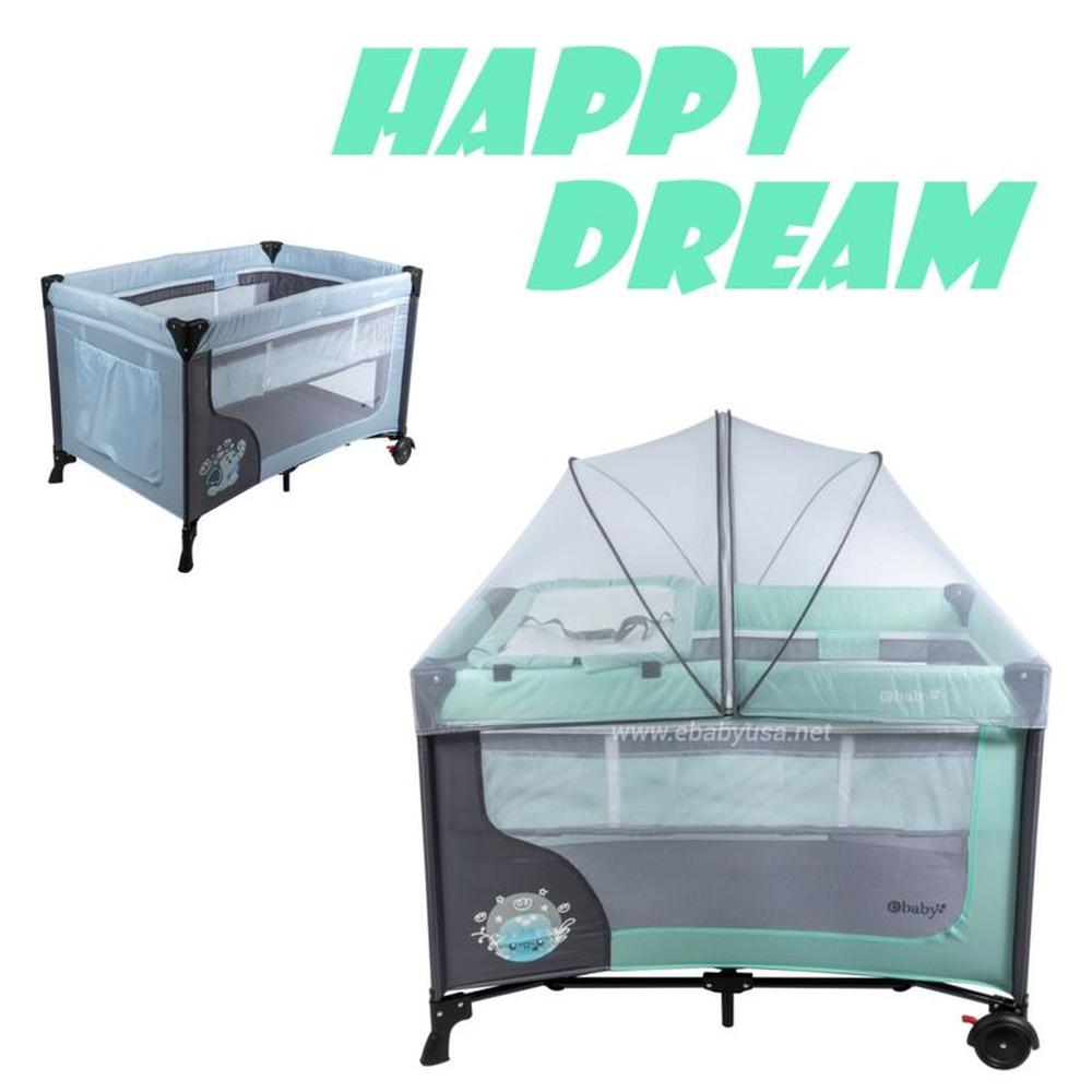 Cuna corral con Cambiador Happy Dream -Verde