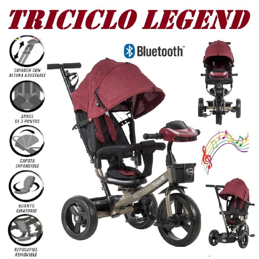 Triciclo Guiador 3 En 1 USB Bluetooth LEGEND EB362 -Rojo
